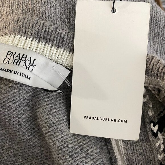 Prabal Gurung Grid Stitch Cardigan Sweater Wool Nylon NWT Women's Small - Picture 5 of 8